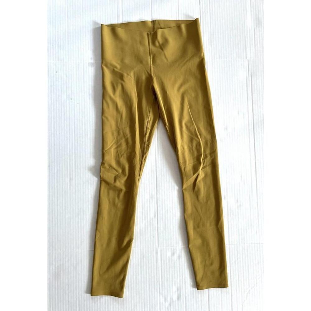 Fabletics High-Waisted PureLuxe Minimal Legging Warm Olive Gold UPF Protect Sz S